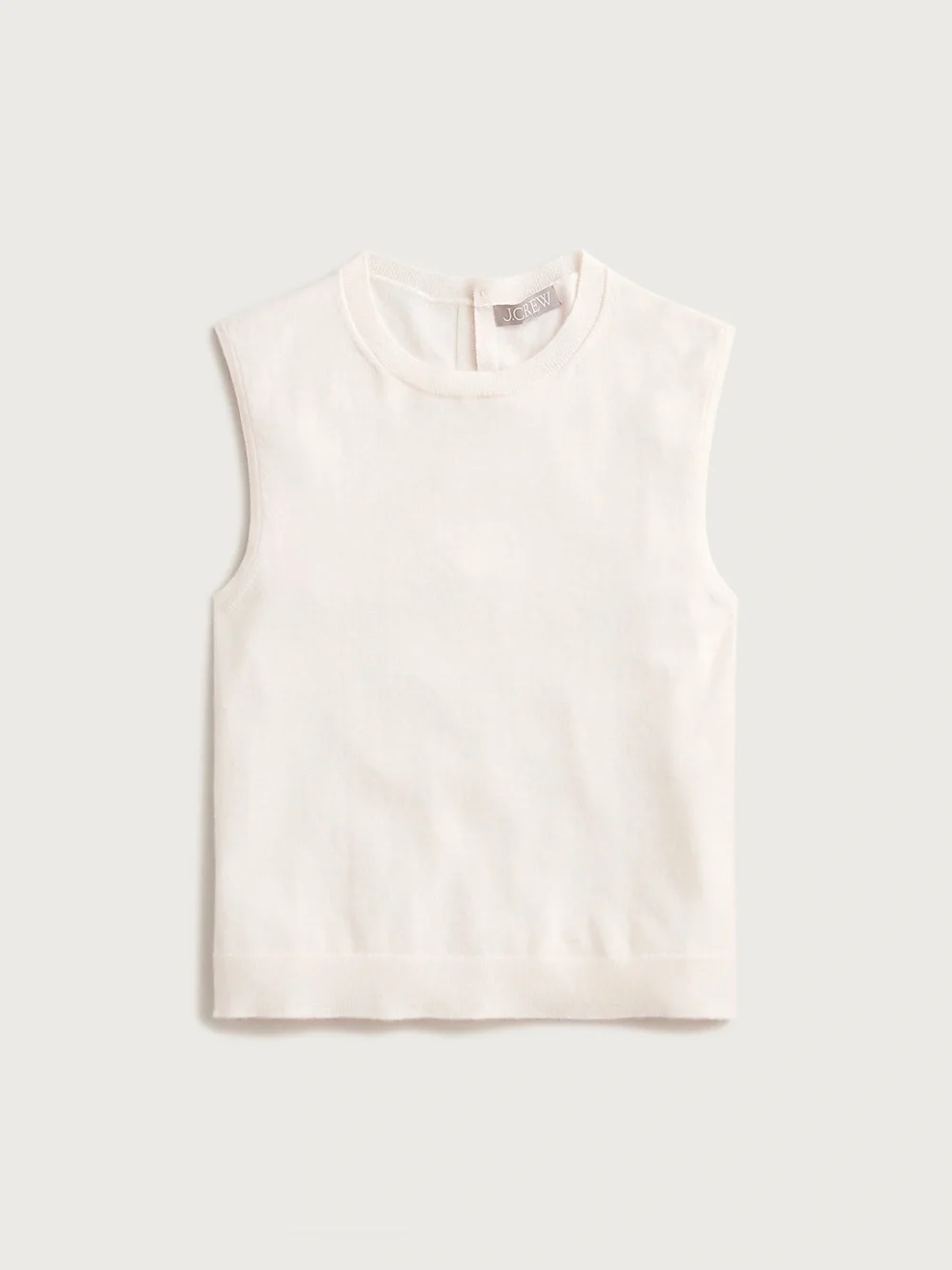 J.Crew Featherweight cashmere-blend cropped sweater shell in snow